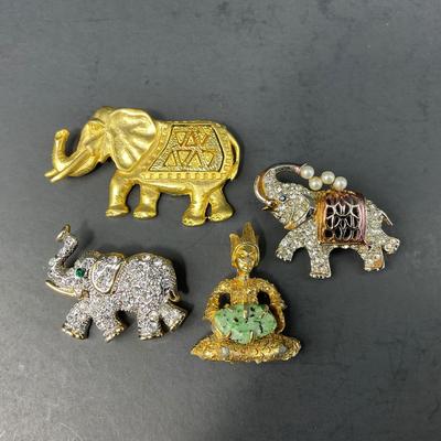 -161- PINS | Assorted Brooches Elephants | BSK Marked