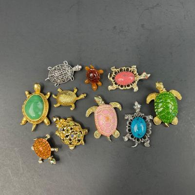 -163- PINS | Assorted Colorful Turtle Brooches | Gerry & Avon