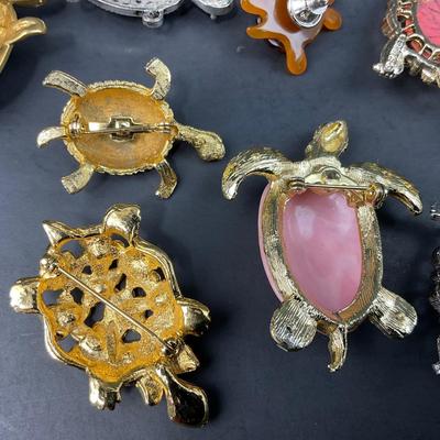 -163- PINS | Assorted Colorful Turtle Brooches | Gerry & Avon