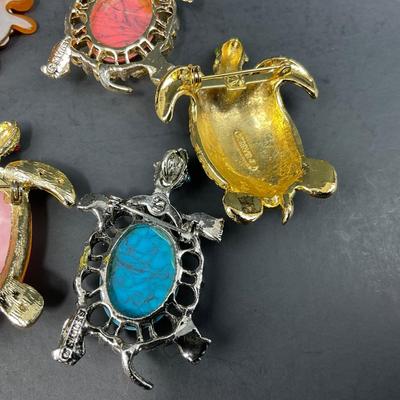 -163- PINS | Assorted Colorful Turtle Brooches | Gerry & Avon