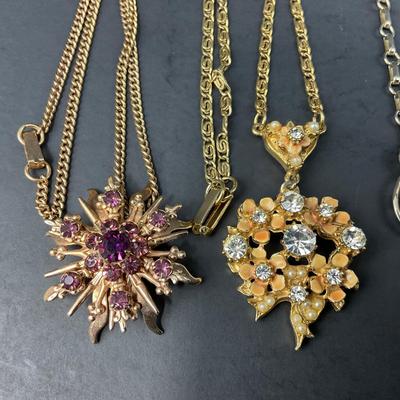 -165- COSTUME JEWELRY | Assorted Rhinestone Necklaces