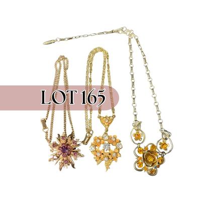 -165- COSTUME JEWELRY | Assorted Rhinestone Necklaces