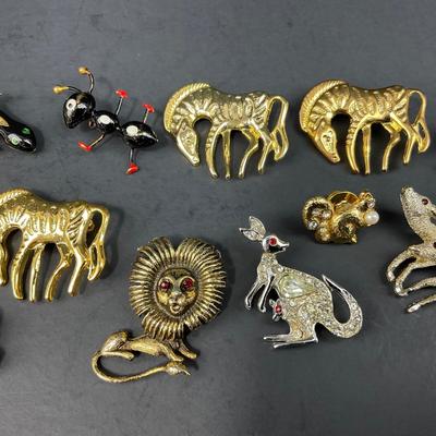 -180- PINS | Assorted Wild Animal Brooches | Gerry, BSK, & Avon