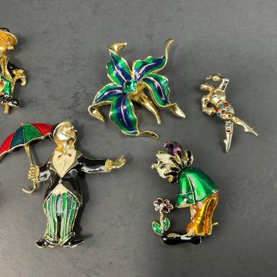 -181- PINS | Assorted Mardi Gras Colored Brooches