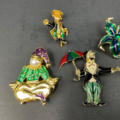 -181- PINS | Assorted Mardi Gras Colored Brooches