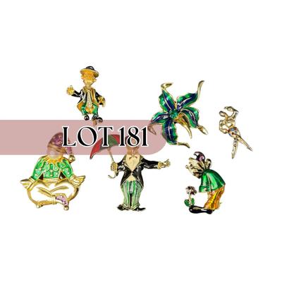 -181- PINS | Assorted Mardi Gras Colored Brooches