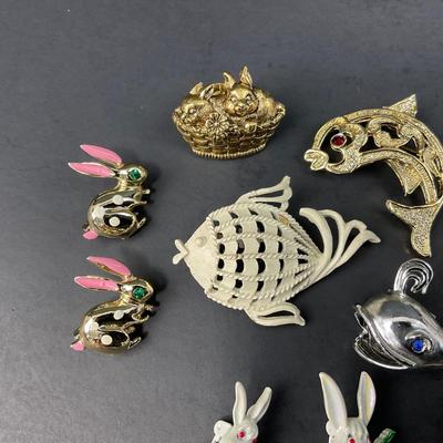 -182- PINS | Assorted Creature Brooches | Gerry & Trifari