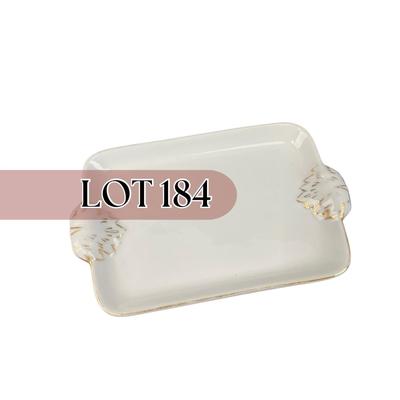 -184- COLLECTIBLE | An Irice Hand Painted White Tray | Marked