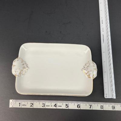 -184- COLLECTIBLE | An Irice Hand Painted White Tray | Marked