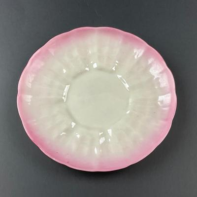 -185- BELLEEK | Teacup & Saucer | Tridacna Shell Pink Pattern | 2nd Mark