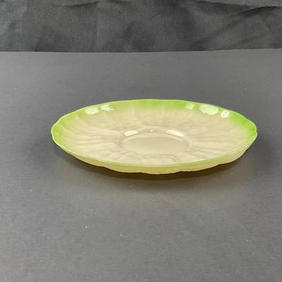 -186- BELLEEK | Teacup & Saucer | Tridacna Shell Green Pattern | 2nd Mark
