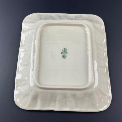 -188- BELLEEK | Blue Neptune Tray, Creamer, & Covered Sugar | Marked