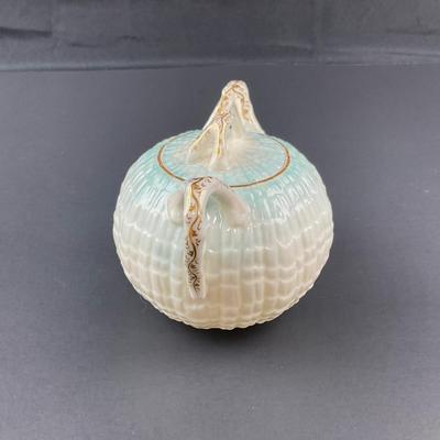 -188- BELLEEK | Blue Neptune Tray, Creamer, & Covered Sugar | Marked