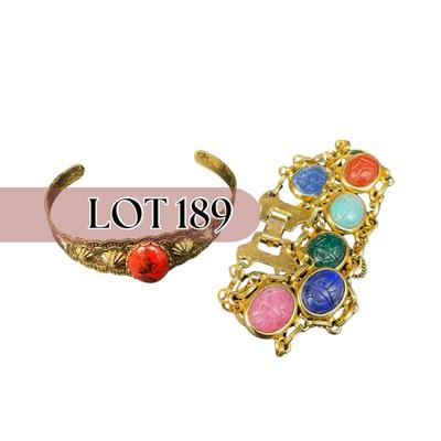 -189- COSTUME JEWELRY | Multicolored Gem Stone Bracelets