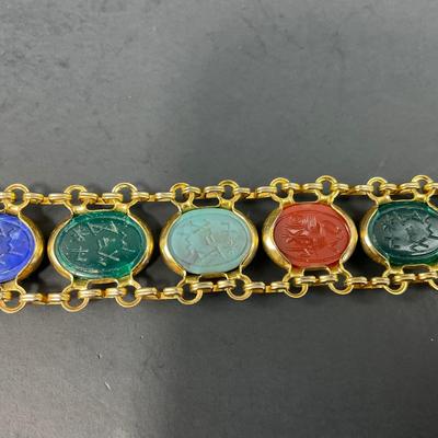 -189- COSTUME JEWELRY | Multicolored Gem Stone Bracelets