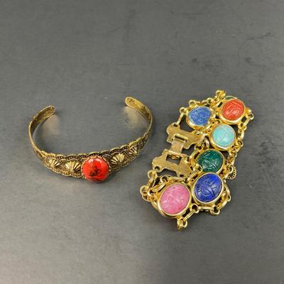 -189- COSTUME JEWELRY | Multicolored Gem Stone Bracelets