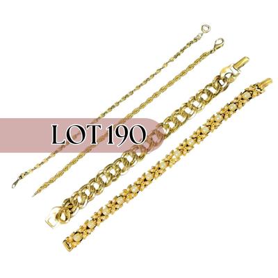 -190- COSTUME JEWELRY | Gold Tone Bracelets