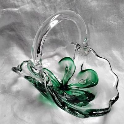 Bart Zimmerman signed blown glass basket
