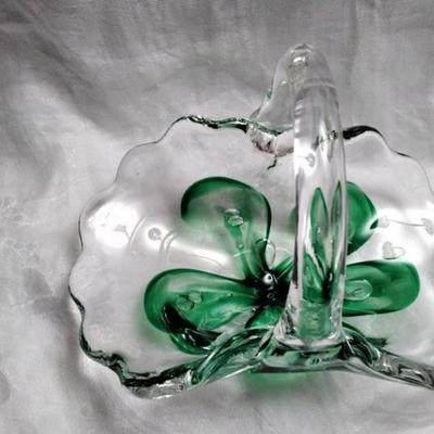 Bart Zimmerman signed blown glass basket