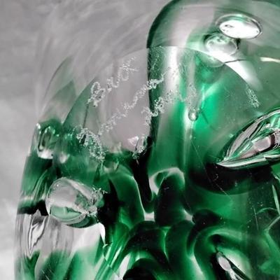 Bart Zimmerman signed blown glass basket