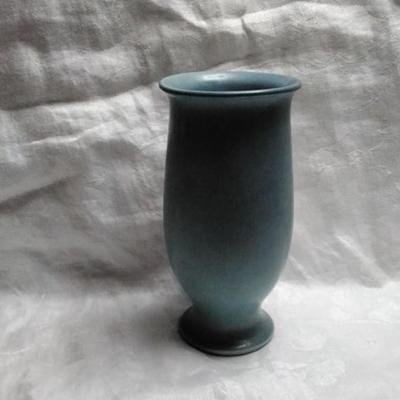 Rookwood 1923 Vintage Art Pottery Matte Blue Footed Ceramic Vase 2722