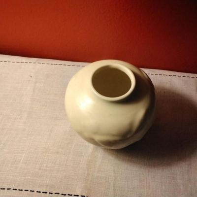 Rookwood Pottery 1942 Cream Matte Butterfly Round Vase #6509