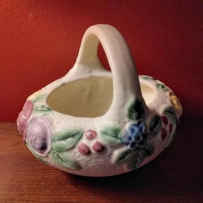 Roseville Pottery Rozane Line Basket, Circa 1917