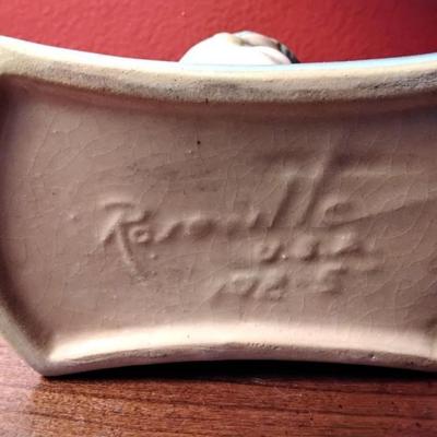 Roseville Pottery Blue Clematis Triple Vase - #192-5 Circa 1940's