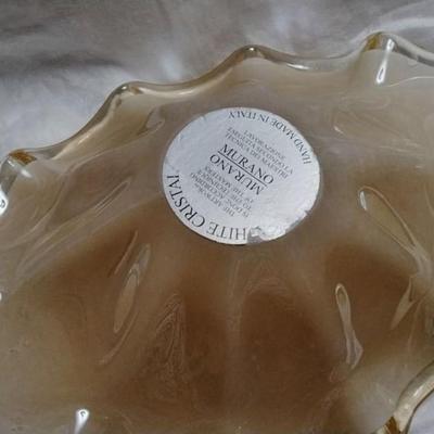 Murano White Cristal Centerpiece Bowl