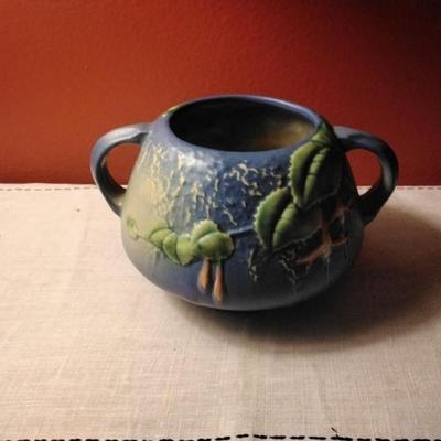 Rare Blue Fuchsia Roseville Pottery Jardinière 346 c1938 $200