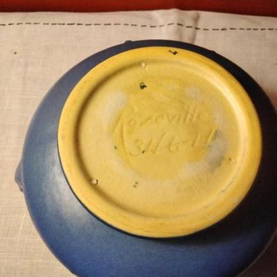 Rare Blue Fuchsia Roseville Pottery Jardinière 346 c1938 $200