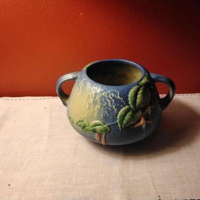 Rare Blue Fuchsia Roseville Pottery Jardinière 346 c1938 $200