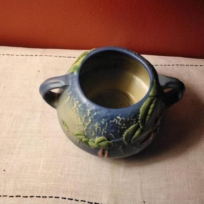 Rare Blue Fuchsia Roseville Pottery Jardinière 346 c1938 $200
