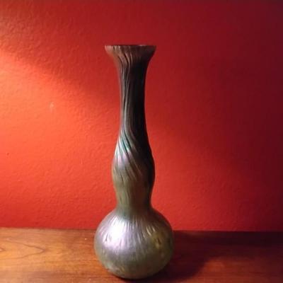 Kralik Neptune Sea Urchin Iridescent Vase 8" Circa 1900-1905