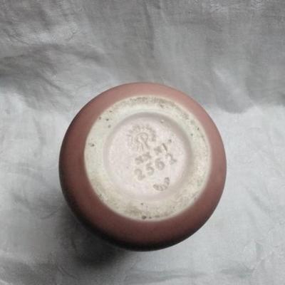 Rookwood 1927 Vintage Art Deco Pottery Mottled Pink Ceramic Handled Vase 2562