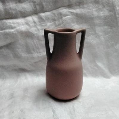 Rookwood 1927 Vintage Art Deco Pottery Mottled Pink Ceramic Handled Vase 2562