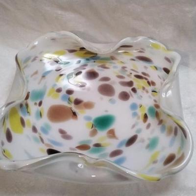 Vintage Murano Confetti Bowl 7"