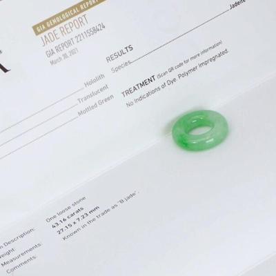 43.16 Carat GIA Certified Green Jade Hololith