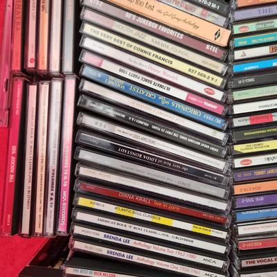 Large Lot Music CDs w Tote Hollies, Doo Wop, Party Rock, Jazz , See Pics
