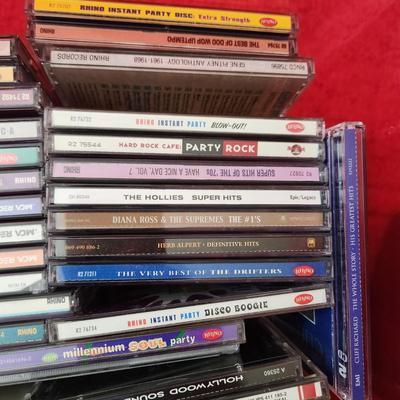 Large Lot Music CDs w Tote Hollies, Doo Wop, Party Rock, Jazz , See Pics