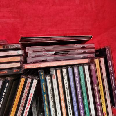 Large Lot Music CDs w Tote Hollies, Doo Wop, Party Rock, Jazz , See Pics