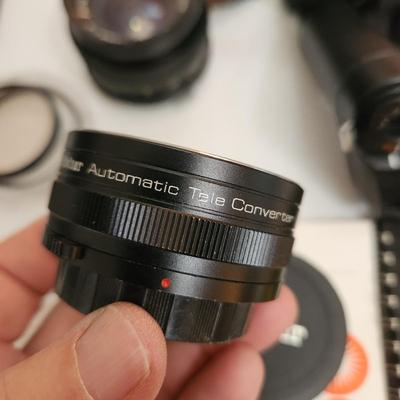 Vintage Olympus OM-1 SLR Camera w Lens Flash Winder