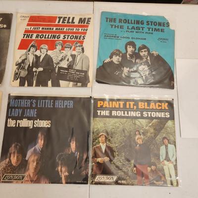Collection Lot of 7 Rolling Stones Records 45 RPM Vinyl