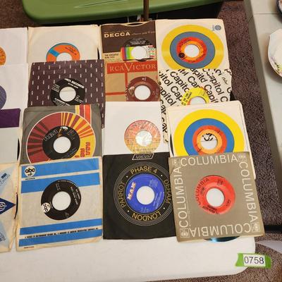Large Lot Vinyl Records 45 RPM Motown Zombies Beach Boys Slim Harpo Moms Mabley Stylistics