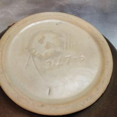 Roseville Fuchsia Brown 1938 Handled Ceramic Bowl Vase 347-6