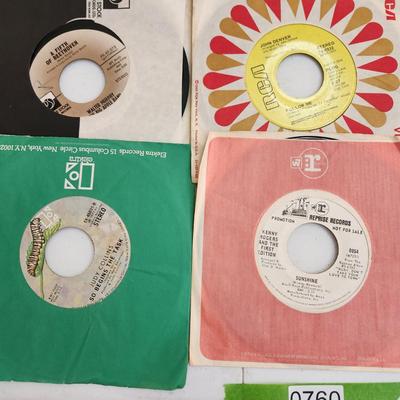 Lot of Vinyl Records 45 RPM Records Happenings Sonny & Cher Zombies Uncle Jack Mocedades
