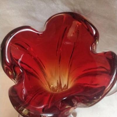 Chambord Murano Glass Vase from Fratelli Toso, Italy, 1940s