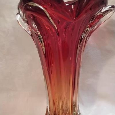 Chambord Murano Glass Vase from Fratelli Toso, Italy, 1940s