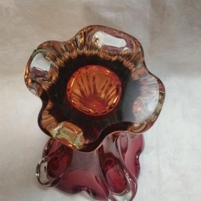 Chambord Murano Glass Vase from Fratelli Toso, Italy, 1940s