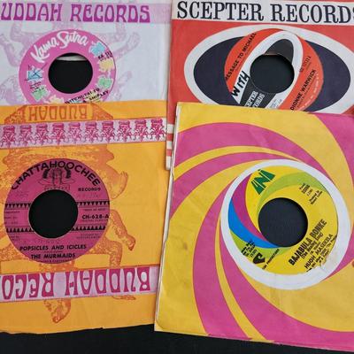 Lot of Vinyl Records 45 RPM Rolling Stones Mama Cass CCR Animals James Taylor Argent Eagles